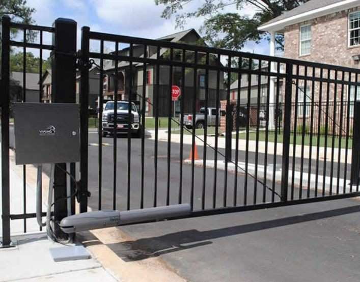 black metal swing gate