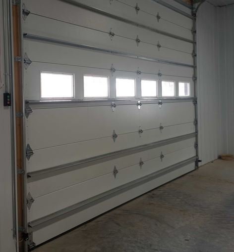 sectional white garage door